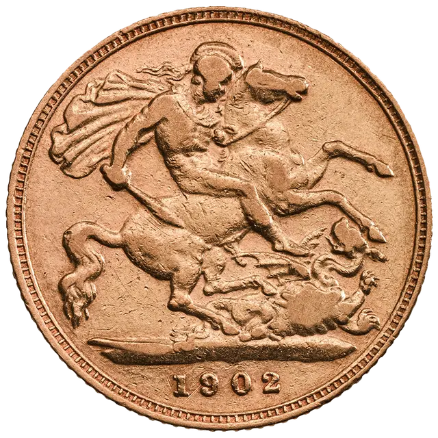 1/2 Sterlina Britannica Moneta d'Oro - 1901-1910 Sovereign Edoardo II