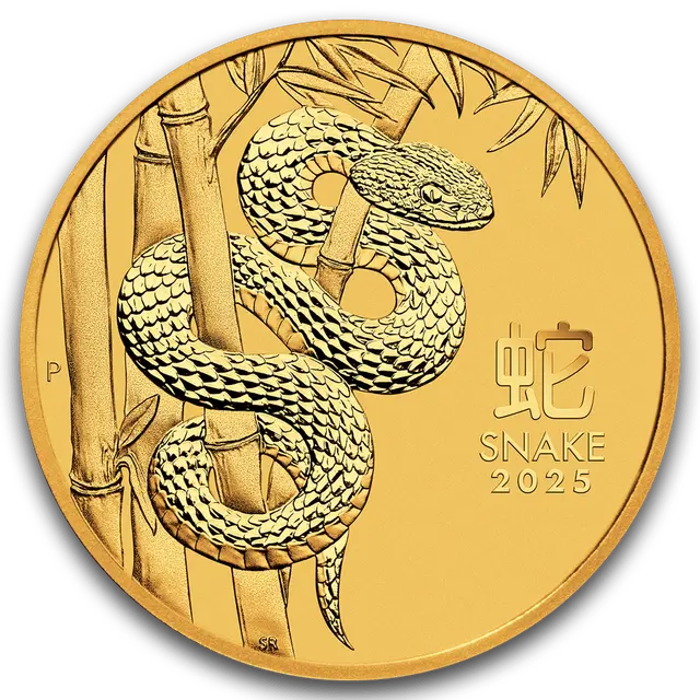 1 oncia Moneta d'oro - MS-70 PCGS - Australia Anno del Serpente Lunar 2025